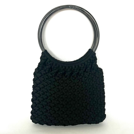 Crochet black purse with - Gem