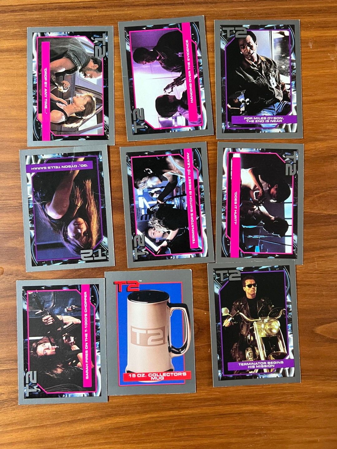 1991 Terminator 2 Trading Card Set of 9 - Etsy