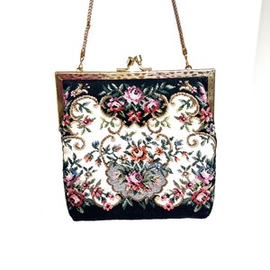 Vintage Tapestry hand bag with chain | Made for Buffum&#39;s | Hong Kong
