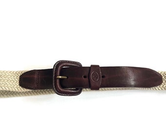 Vintage Liz Claiborne Multicolor Braided Belt White Leather  display picture 2