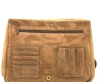 Vintage LJS Leather Satchel Messenger Bag