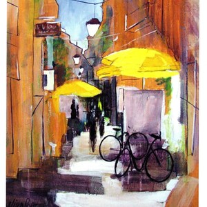 Yellow Umbrellas - Montpellier France - Greeting Card
