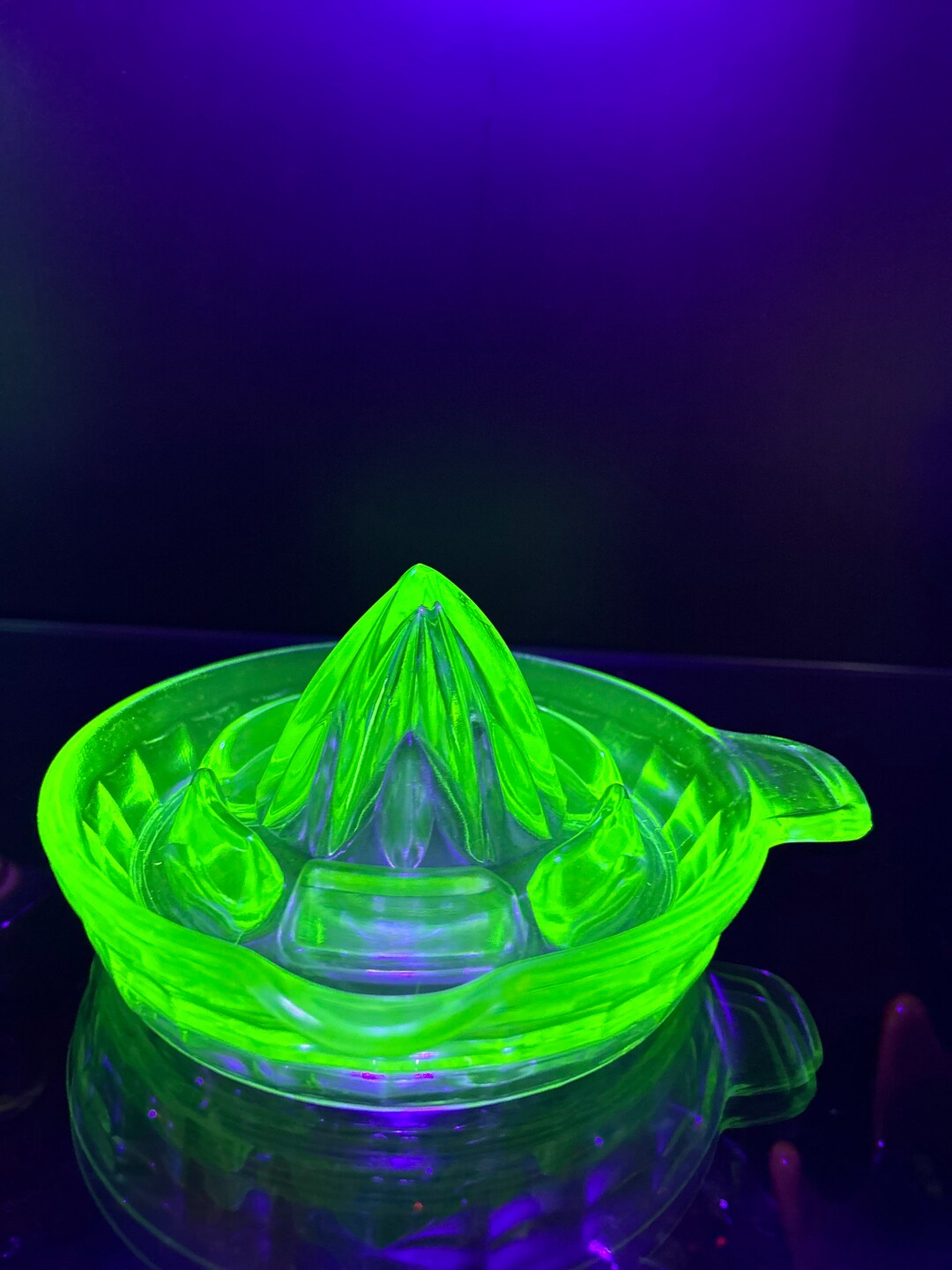 Vintage Uranium Depression Glass Citrus / Lemon Juicer Etsy