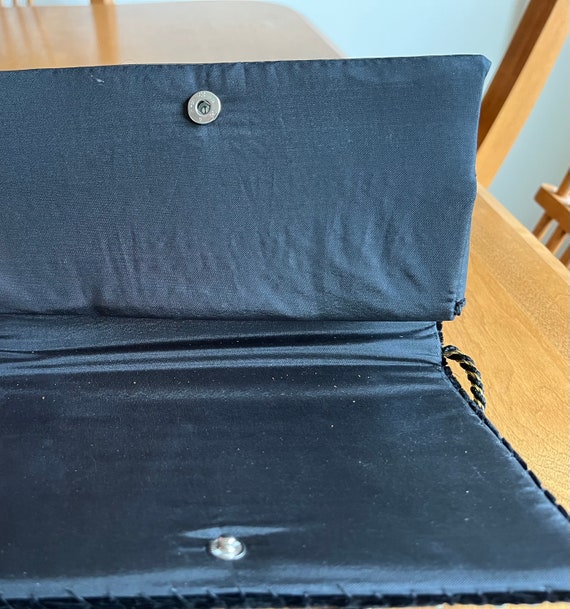 Vintage Kane-M Purse Black Velvet Beaded , Braide… - image 3