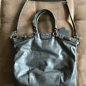 BOLSO DE MANO COACH GRIS VINTAGE