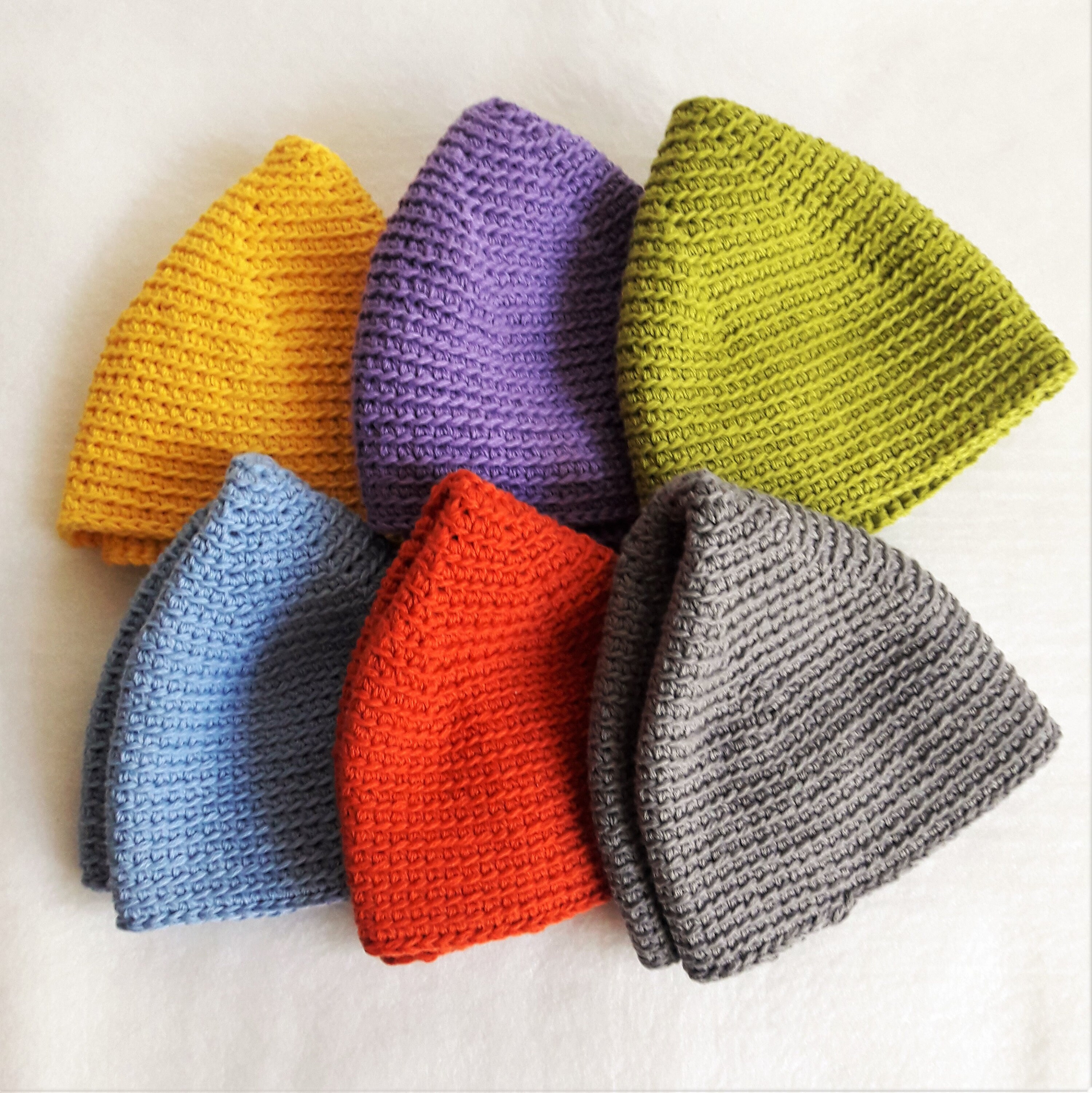 Men's cotton skull cap crocheted choice of color and size Etsy