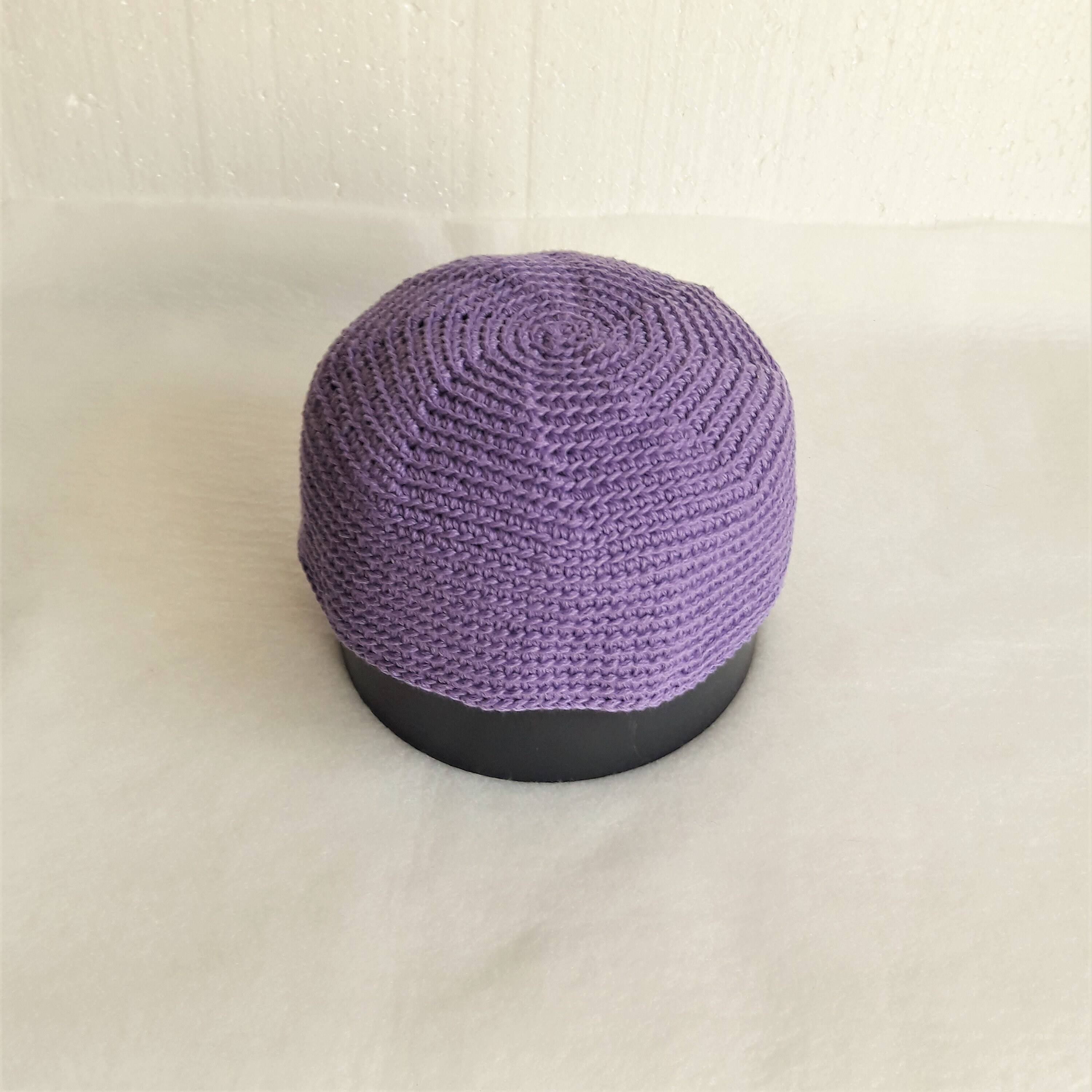 Men's cotton skull cap crocheted purple colour cotton Etsy