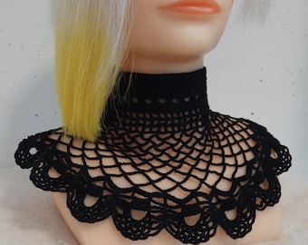 Detachable Black Lace Choker Collar: Gothic Victorian Neck Accessory