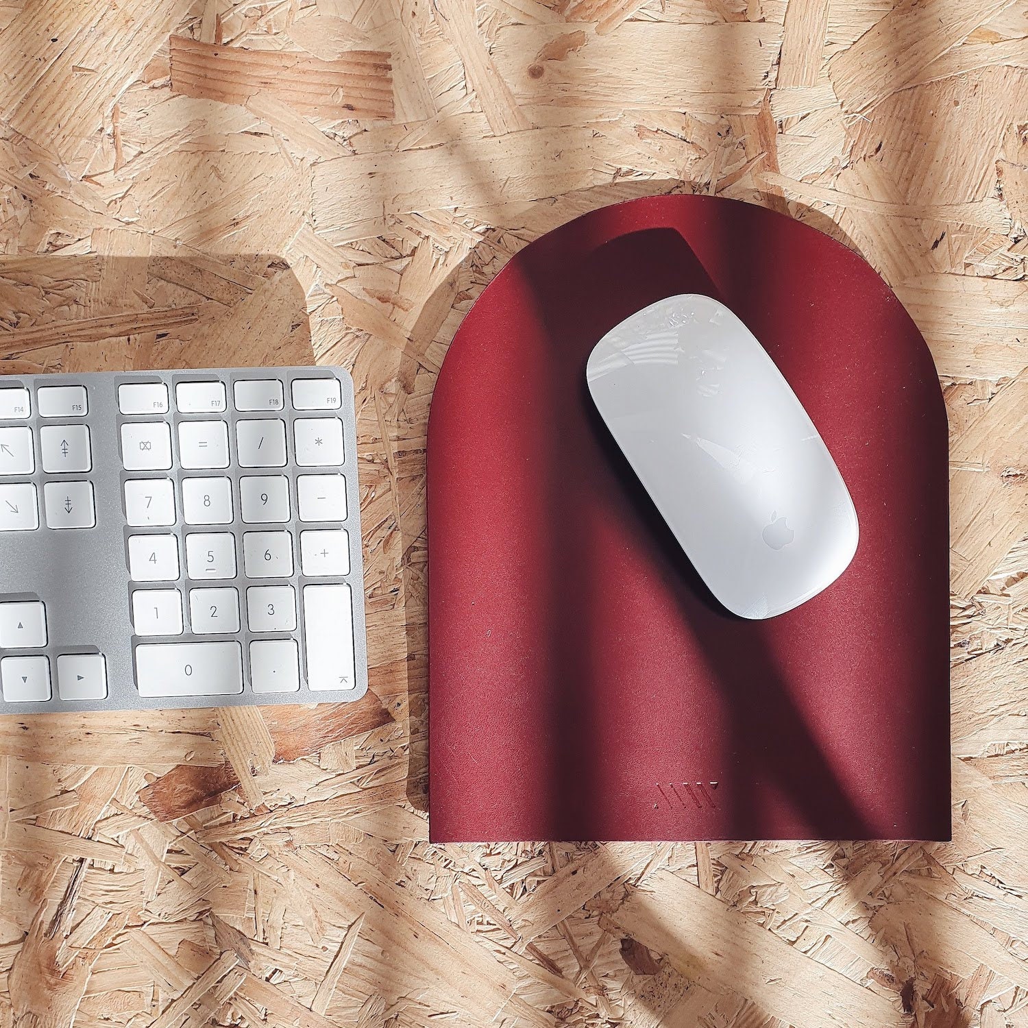 Leather Mouse Pad Mat, Personalised Handmade Mousepad, Minimal Mousemat