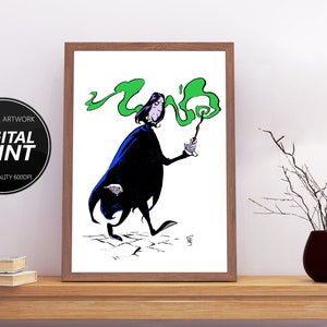 Printable Wall Art for Kids or Adults! Dark Wizard original art. DIGITAL DOWNLOAD