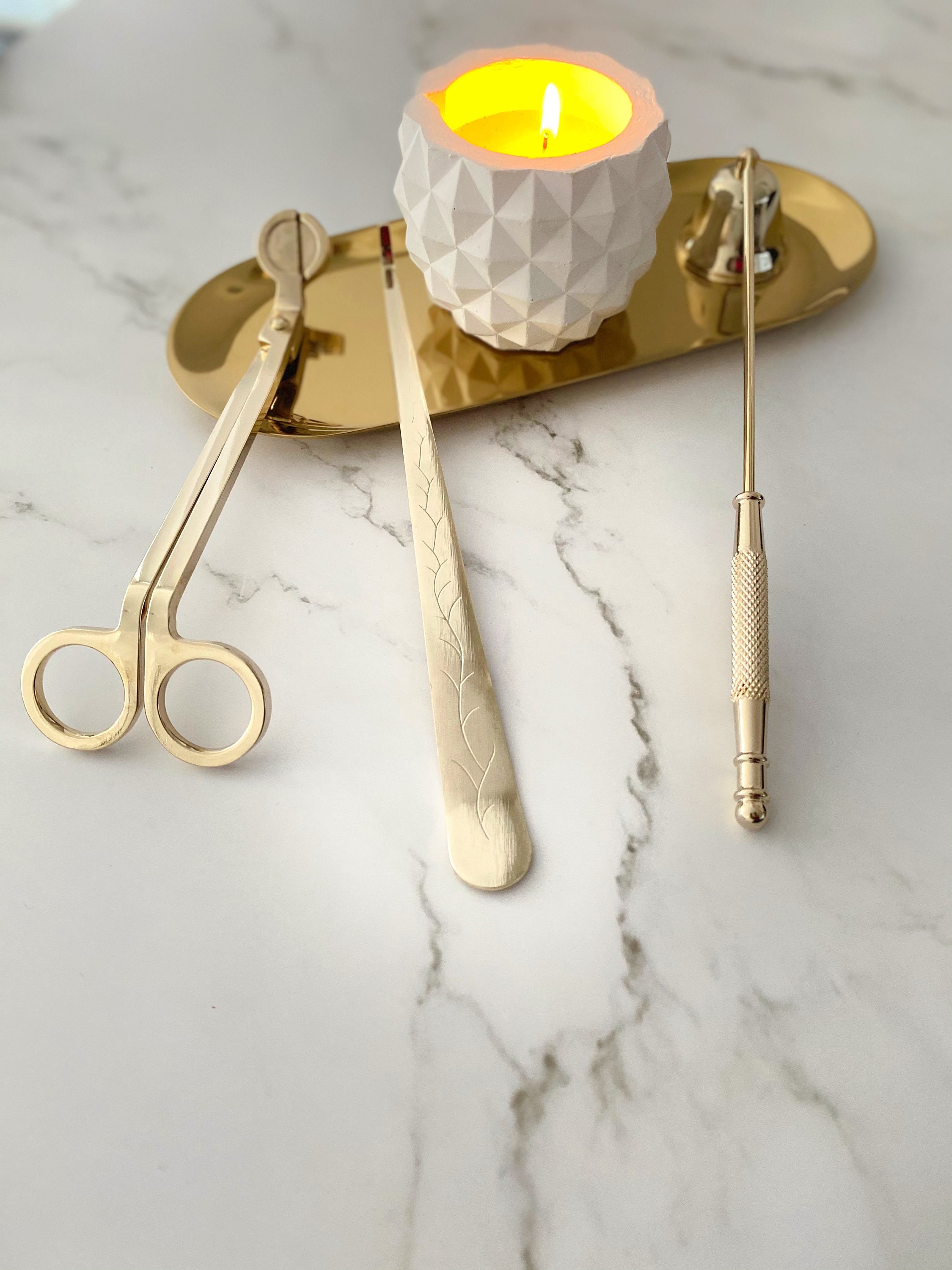 Candle Care Kit Brushed Steel Candle Accessory Set Candle Etsy