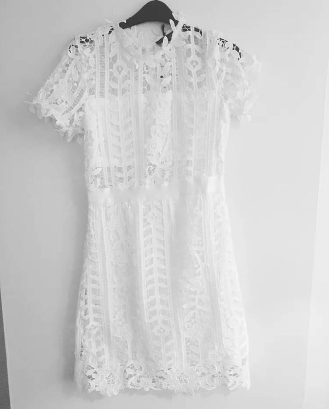 White Lace Floral Dress Bodycone Etsy UK