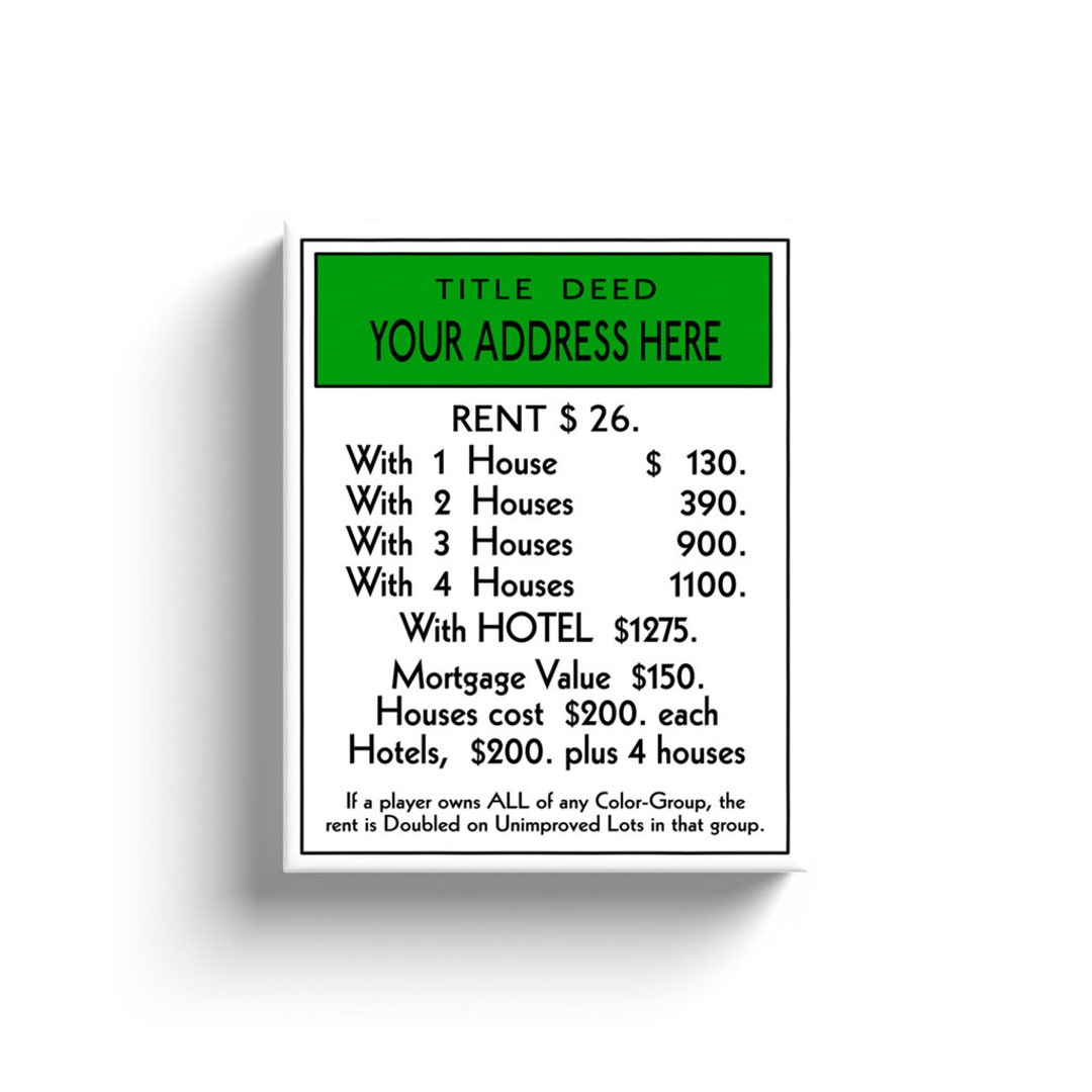 Custom Board Game Canvas Wrap 8x10 Wall Art Print Wedding Gifts