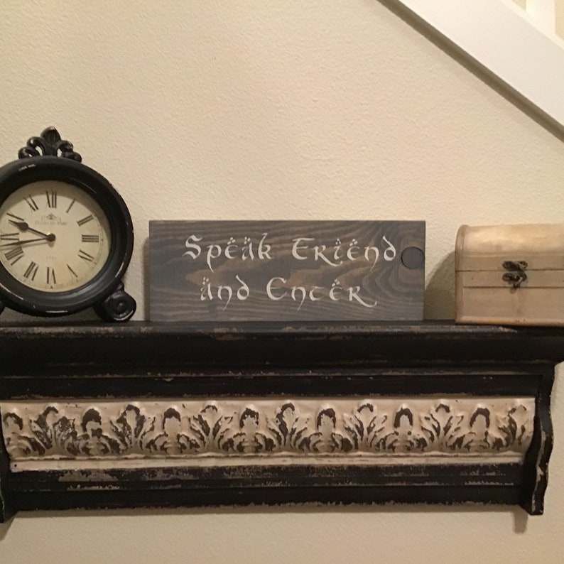 Speak Friend and Enter Wood Sign 15 x 5.5 | Etsy