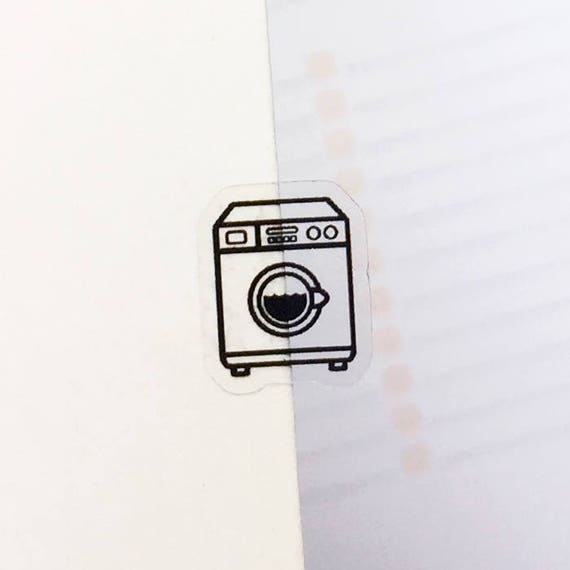 Clear Washing Machine Stickers Clear Planner Stickers ECLP | Etsy