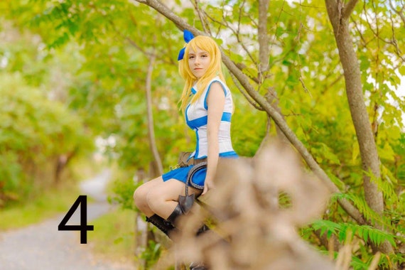 Anime Fairy Tail Lucy Heartfilia Cosplay Costume Girls Christmas Uniform Dress