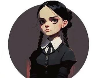 Wednesday Addams textile hot transfer, Wednesday patch, Wednesday clothing customization