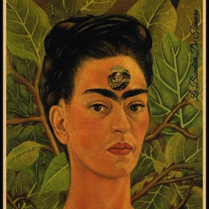 Cartel de Frida Kahlo impreso en papel grueso de artesanía, decoración de Frida Kahlo, pintura de Frida Kahlo