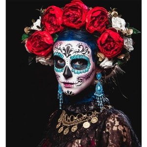 La Catrina image transfer, Calavera woman, Catrina patch, Calavera woman patch, clothing customization, Mexican woman, Calavera woman image
