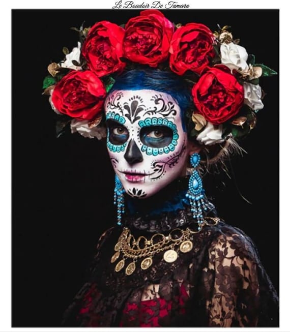 Transferencia de imagen La Catrina Mujer Calavera Parche Catrina Parche Mujer Calavera Personalizacion de ropa Mujer Mexicana