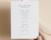 Minimalist Bridal Party Timeline, Wedding Order of Events, Itinerary for Bridesmaids, Schedule for Bridesmaid & Groomsmen,Bridal Itinerary02