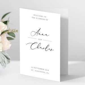 Program Booklet Wedding Ceremony Template Calligraphy Folded Wedding Program Printable Wedding Template Instant Download Wedding Ceremony 11
