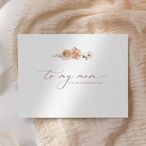 Blush Floral Peony für meine Mutter an meinem Hochzeitstag Karte, An meine Mutter Karte, Hochzeitstag Karte an Mama, sofortiger Download, bearbeitbare Vorlage 30