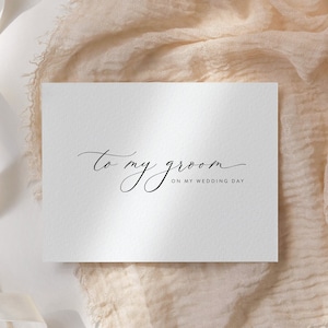 Tarjeta para mi novio en el día de mi boda, tarjeta para mi novio moderna y minimalista, tarjeta para el día de la boda para el novio, descarga instantánea, plantilla editable 02