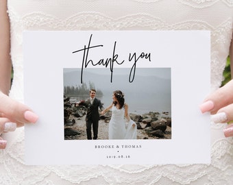 wedding thank you cards with photo wedding thank you notes etsy wedding thank you notes