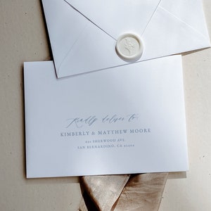 Dusty Blue Wedding Envelope Address Template, Envelope Addressing, Minimalist Printable Envelope Template, Editable Envelopes 59