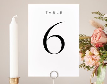 Table Numbers Template Wedding Table Numbers Table Numbers Printable Templett Instant Download Elegant Table Numbers Black White Editable