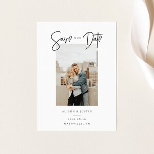 Photo Save The Date Template Boho Save the Date Photo Template Instant Download Templett Printable Engagement Save Date Editable Wedding 09