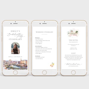 Las Vegas Bachelorette Weekend Itinerary, Editable Text Message Bachelorette Itinerary,Digital Weekend Schedule,Weekend Timeline Template 49