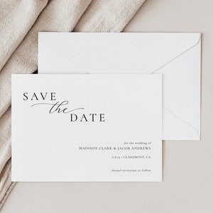 Modern Save the Date Template, Printable Minimalist Save the Date, Elegant Save our Date, Instant Download, Editable Text Template 49