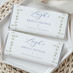Bridal Tea Party Chocolate Bar Wrapper Template,  Greenery Candy Bar Favor Label, Modern Baby Shower Favors,  Bridal Shower Wrapper 61