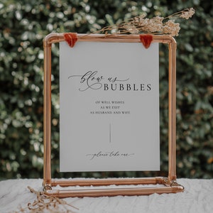 Bubbles Sendeschild, elegante Blasen für Sendeschild, modernes minimalistisches druckbares Hochzeitsschild, bearbeitbares Schild, Sofort Download 49