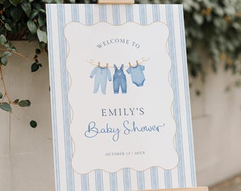 Blue Jean Baby Shower Welcome Sign (Denim Editable Poster)