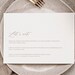 Rose Wedding Menu, Modern Minimalist, Wedding Menu Template, Printable ...
