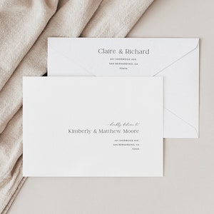 Wedding Envelope Address Template, Envelope Addressing, Modern Minimalist, Printable Envelope Template, Editable Wedding Envelopes 02