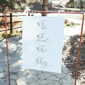 We Do Wedding Sign Template, We Do We Drink We Eat Sign, Elegant Minimalist Wedding Sign, Editable Wedding Signage, Wedding Party Decor 49