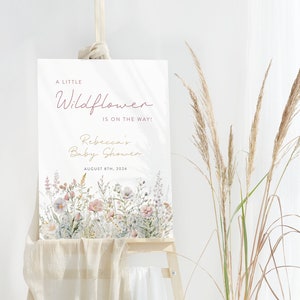 Wildflower Baby Shower Welcome Sign: Editable Floral Print