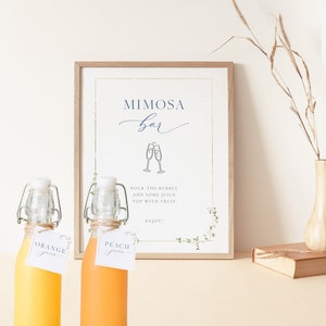Bridal Tea Party Mimosa Bar Sign: Editable Wedding Brunch Sign (Digital Download)