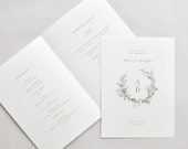Moss Green Ceremony Program, Minimal Wedding, Program Template, Instant Download, Modern Wedding Template, Editable Wedding Program 26