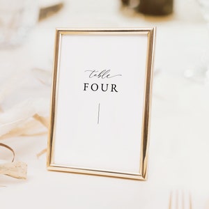 Minimalist Wedding Table Numbers, Modern Table Numbers, Calligraphy Table Numbers, Printable Template, Reception Table Numbers 28