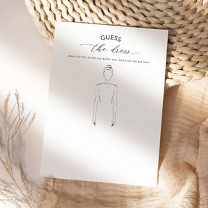 Guess The Dress, Bridal Shower Game Printable, Editable Template, Modern Minimalist Bridal Shower Games, Instant Download,Bachelorette Games