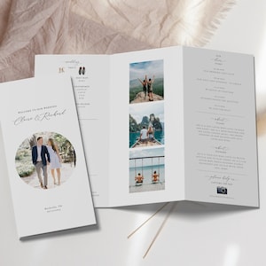 Trifold Infographic Wedding Program, Wedding Day Program, Wedding Day Timeline, Infographic Program, Wedding Infographic Itinerary 02