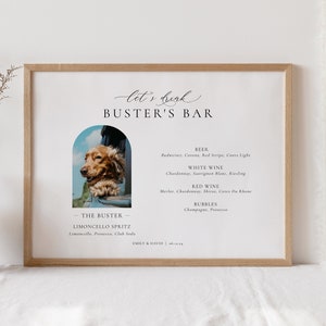 Dog Bar Sign, Dog Signature Drink Sign, My Pet Signature Cocktail Sign, Cat Bar Menu Sign, Elegant Minimalist Wedding Bar Signage 49