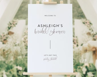 Placa de boas-vindas para despedida de solteira com caligrafia, chá de panela para impressão, placa de despedida de solteira, placa de boas-vindas para festa, placa para despedida de solteira, placa editável 28