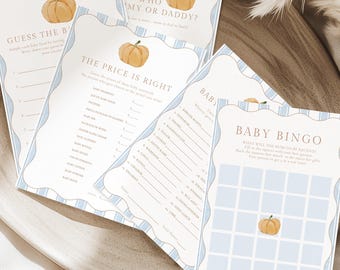 10 Baby Shower Games Bundle (little pumpkin on the way)
