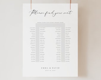 Horseshoe Seating Chart Template Wedding Guests Seating Plan U-shaped Seating Chart Sign Printable Templett Elegant Seating Poster 11